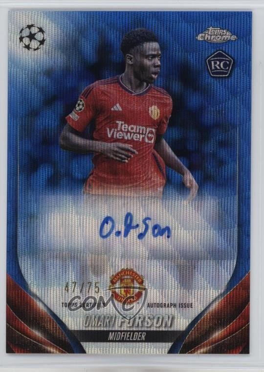 2023-24 Topps Chrome UEFA Club Competitions /75 Omari Forson Rookie Auto RC 03xg