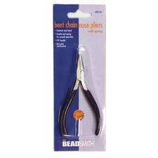 BeadSmith PL500 Series Bent Chain Nose Pliers Double Spring PVC Handle Tools