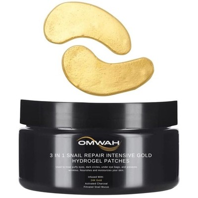 Activated Charcoal Hydrogel Under Eye Patches with Snail Mucin Moisturizer and