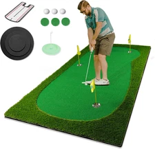 Golf Putting Green Large Golf Mat Practice Indoor Outdoor - 5 X 10 Ft Pro Puttin