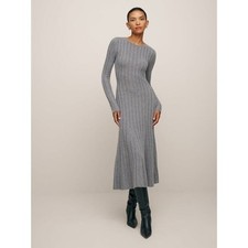 NEW Reformation Gray Evan Cashmere Midi Dress XS