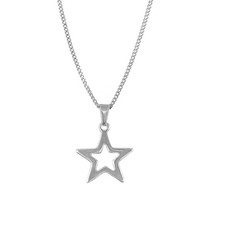 Dainty Hollow Star Simple Choker Necklace for Women Delicate Stainless Steel Sil