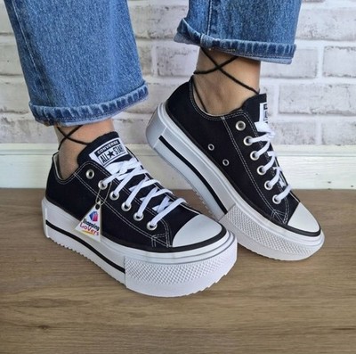  Chuck Taylor All Star Lift Double Stack 10 Womens Shoes Sneakers Black A15490C
