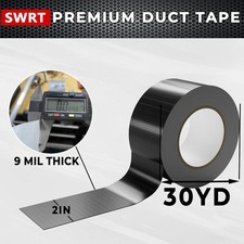 9 Mil 24-Pack Black Heavy Duty Duct Tape Strong Adhesive, 2 in x 30 YD