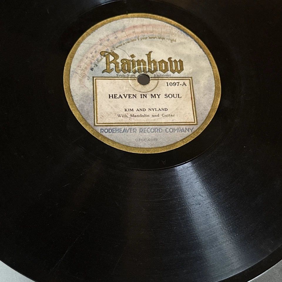 1923 GOSPEL mandolin + guitar KIM & NYLAND 78 rpm RAINBOW 1097 Rare Issue V - Image 4 of 4