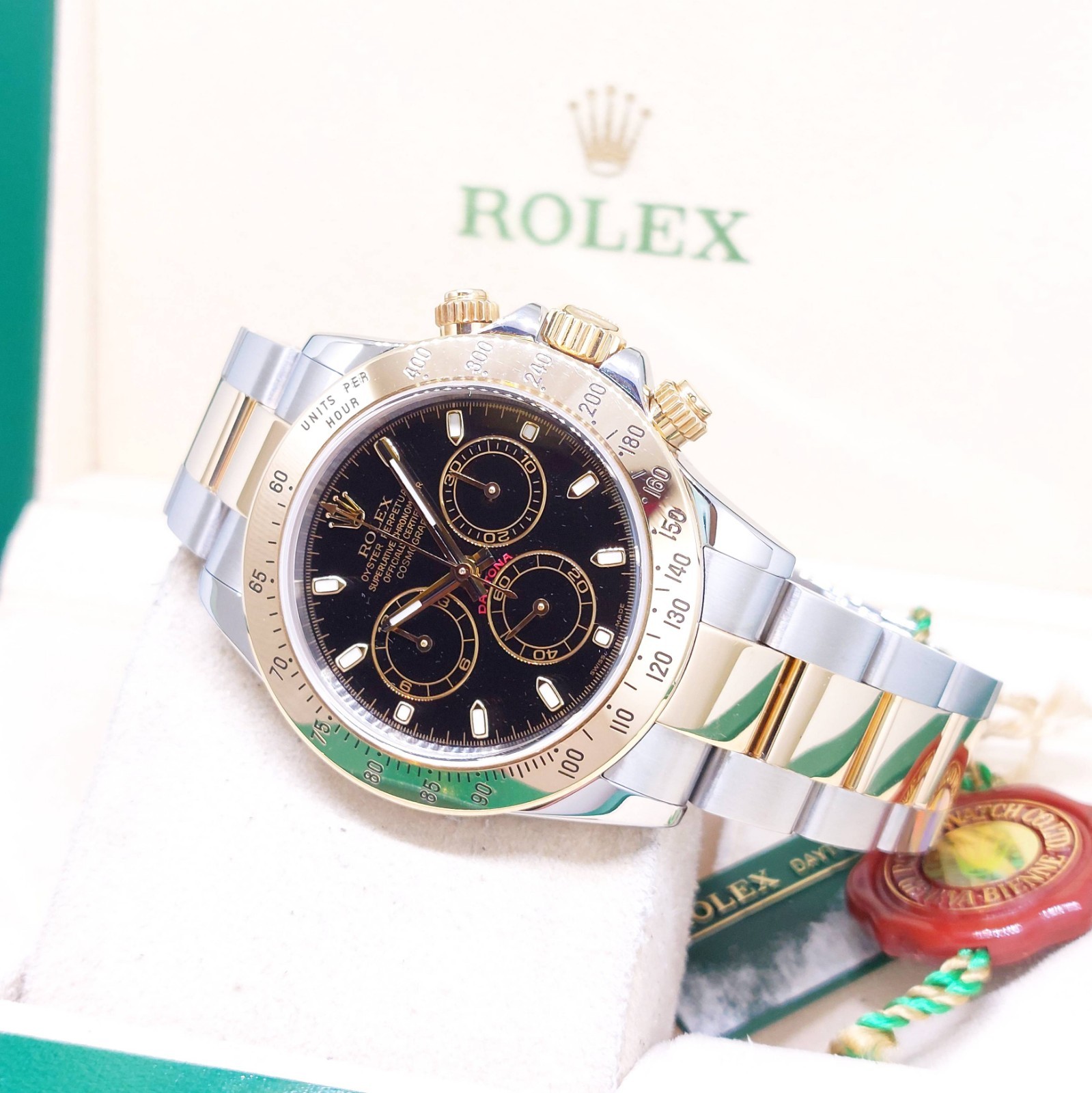 40mm Rolex Daytona 116523 Two-Tone Black Index Watch 2005 Model