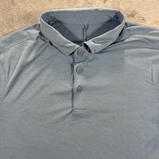 Lululemon Evolution Polo Shirt Mens M Blue Stained Short Sleeve Technical Golf