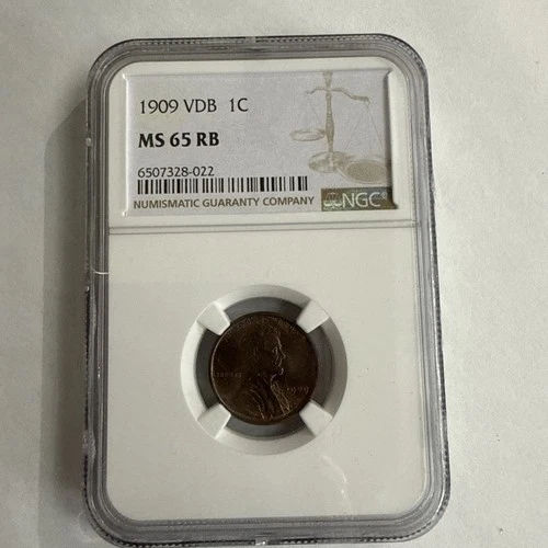 1909 VDB LINCOLN WHEAT CENT GRADED NGC MS66 RB
