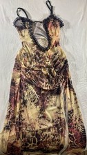 Y2K floral maxi dress with ruffles, open chest detail, And Slit