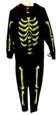 Hyde And Eek Skeleton Hooded Body Suit Or Pajamas Women XL 25  Armpit 60  Long