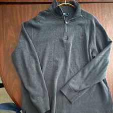 Polo Ralph Lauren Men's Gray Classic Fit 1/4 Zip Mock Neck Knit Sweater XL