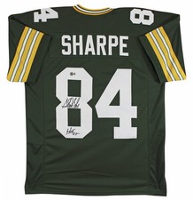 Sterling Sharpe Hof 25 Authentic Signed Green Pro Style Jersey Bas Witnessed