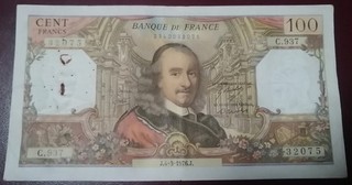 Billet Français 100 Francs Corneille Départ 1 Euro