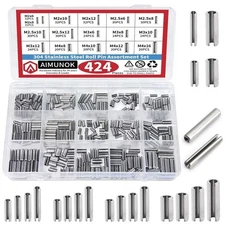 424-Piece Stainless Steel Roll Pin Kit – Spring Dowels, Slotted & Split Pins ...