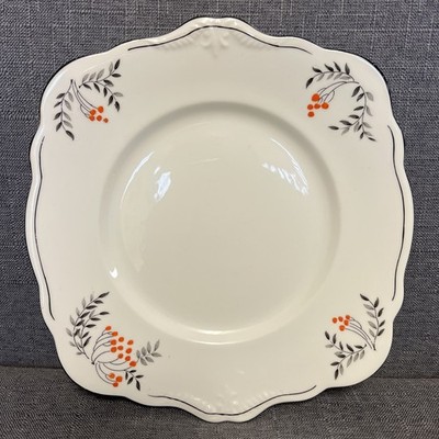 Vintage Foley Kuchen Servierplatte 24 cm elegantes orange Blumen Design