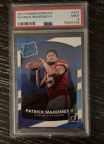 2017 Panini Donruss - Rated Rookie Patrick Mahomes II #327 (RC) - PSA 9