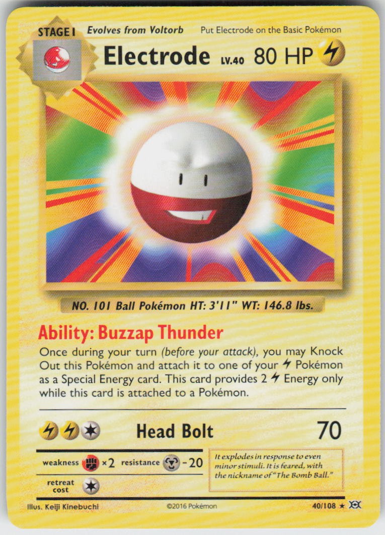 ELECTRODE 40/108 EVOLUTIONS POKEMON RARE LP