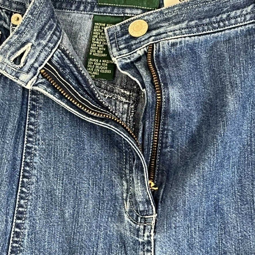 Maxi Falda Ralph Lauren Mujer 12 Denim Línea A Medio Lavado Bolsillos Frontales Western Foto 3 de 4