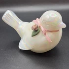 Vintage Fenton Art Glass Opalescent Milk Glass Bird Figurine / Paperweight