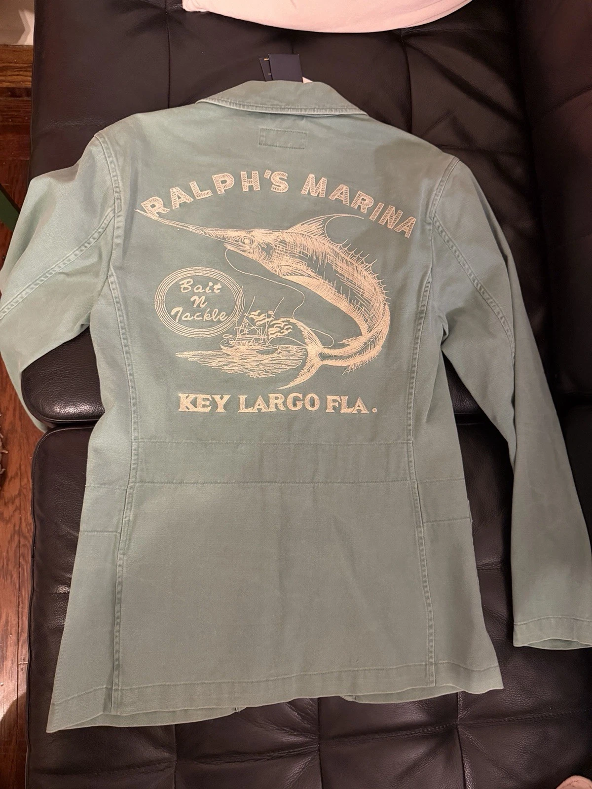 Polo Ralph Lauren Blazer Jacket Fishing Marina Key Largo Sportsman RARE XS