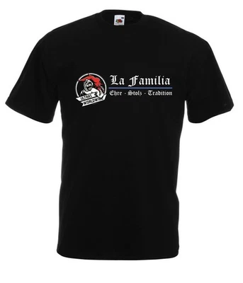 La Familia Ehre Stolz Stadt City Ultras Fans schwarze T-Shirt  -N/485-SW - Bild 1 von 2