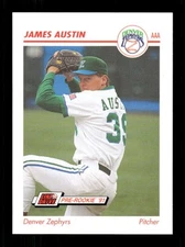 1991 Line Drive AAA Denver Zephyrs 127 James Austin BXCP30