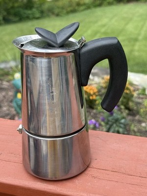 Bialetti Stainless Steel Stovetop Espresso Maker   Induction Compatible, 4-Cup