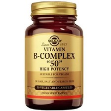 Vitamin B-50 Complex High Potency 50 Herbal Capsules Vitamin Complex Solgar