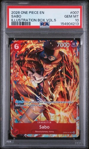 Sabo PSA 10 GEM MINT Illustration Box Vol.5 OP05-007 One Piece Promotion Foil