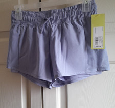 All in Motion Girls Lavender Running Shorts Size 10/12 Elastic Waist Athletic