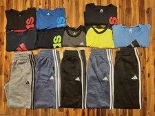 Adidas Boys Large 14 - 16 Bundle Lot Winter Spring Pants Long Sleeve Shirts EUC
