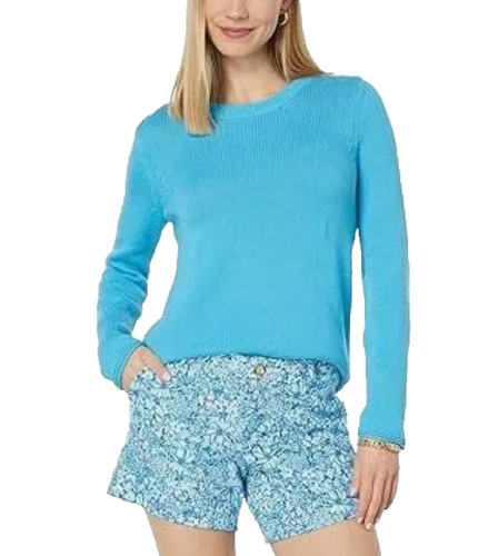 Lilly Pulitzer Damen Kellyn Pullover XL 100% Baumwolle blau adrett leicht