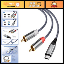 USB C to RCA Audio Cable 3.3FT - Type-C to 2 RCA Stereo Splitter for Laptop, Pho