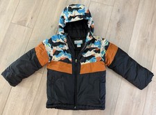 Columbia Snow Ski Jacket Kids Boys SMALL 6-8 Black Gray Orange Insulated w/ Hood