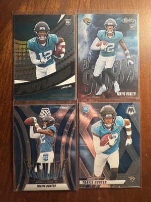 (4) Lot Of 2025 Panini Travis Hunter Rookies Mosaic, Revolution, Absoulte (RC)