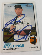JACOB STALLINGS SIGNED 2022 TOPPS HERITAGE BASEBALL CARD AUTO