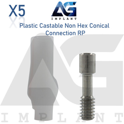 5 Plastic Castable Non Hex For Conical Connection RP Abutment Dental 