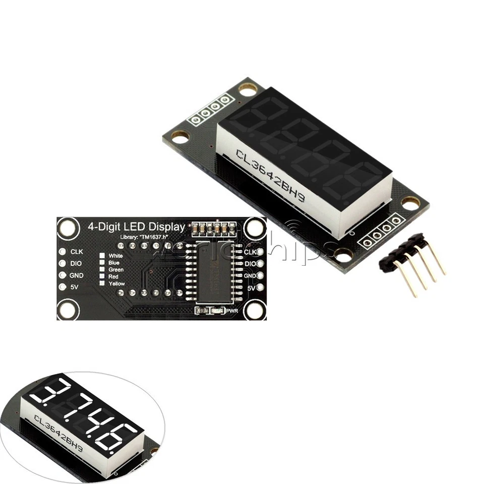 White 0.36" TM1637 7-Segment 4-digit Digital Tube LED Display Module For Arduino - Image 4 of 4