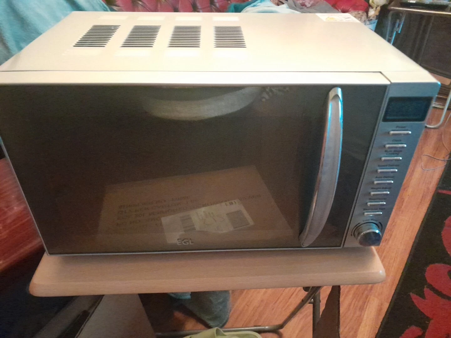 EGL 20L Mirrored Microwave Microwaves, Silver, BNWT