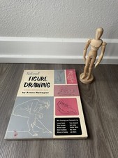 Vintage 1960 Book: Natural Figure Drawing w/ Wood Artist  s Adjustable Mannequin