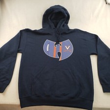 Wu Tang Hoodie Thick Football Swords V Logo Gildan Heavy Blend Men M Pullover