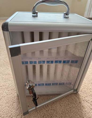 Cell Phone Locker Portable Aluminum Alloy 14 Slots Wall-Mounted Organizer