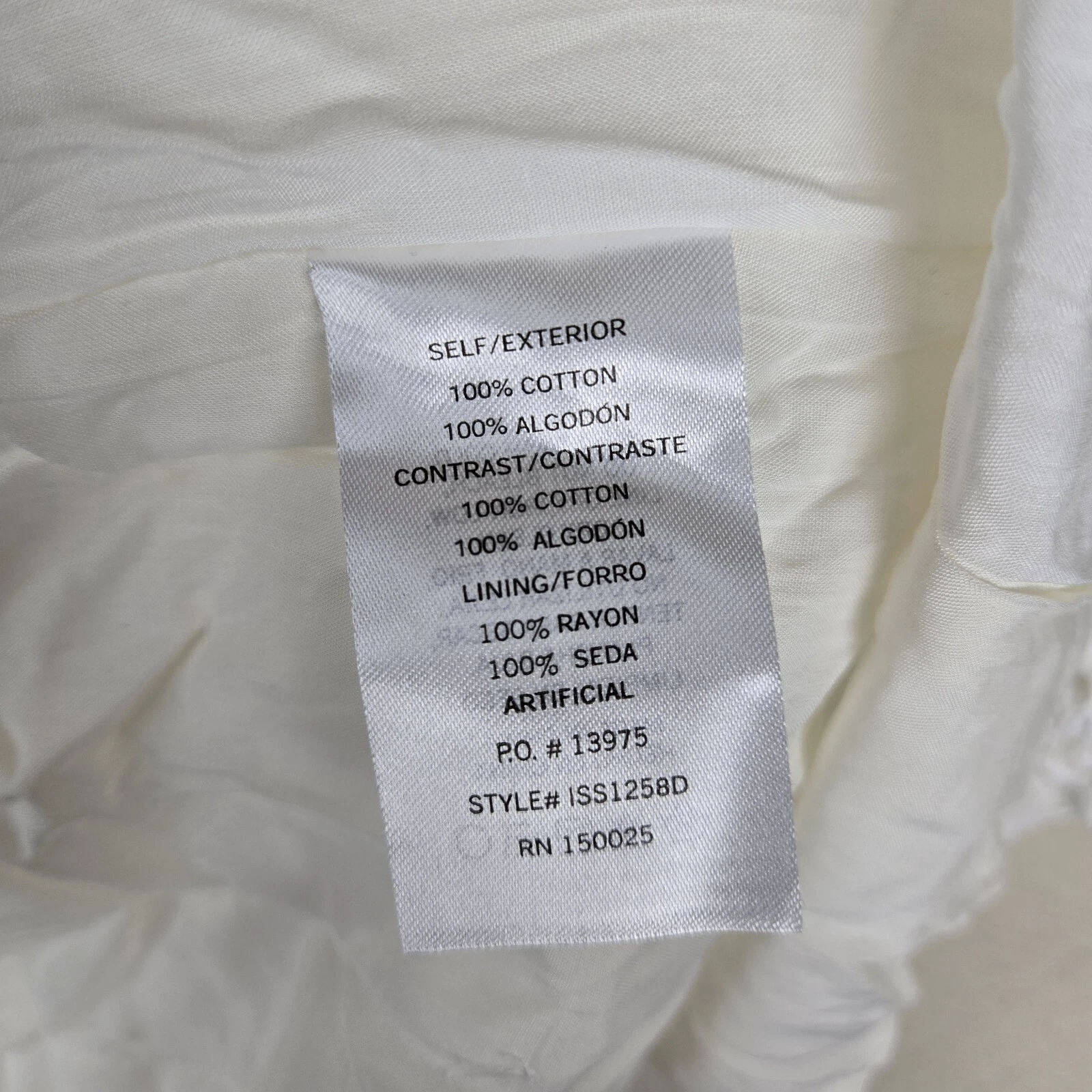 OFF WHITE Abito babydoll Jacquie The Label L bianco sporco occhielli a strati manica corta boho