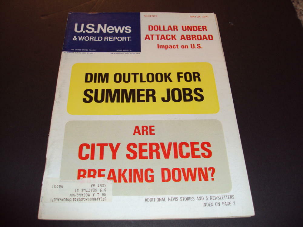 US News World Report May 24 1971 City Services Breaking Down? ID:42093