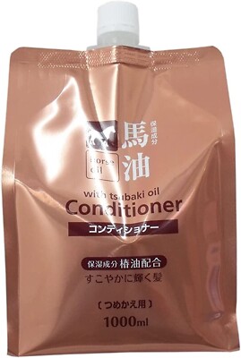 Kumano Horse Oil Conditioner Refill 1000ml with tsubaki oil