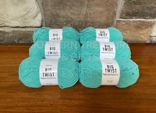Lot of 6 New Big Twist By Joann's POSH Yarn BAHA BLUE 233 Yards 7.05 Oz. Each