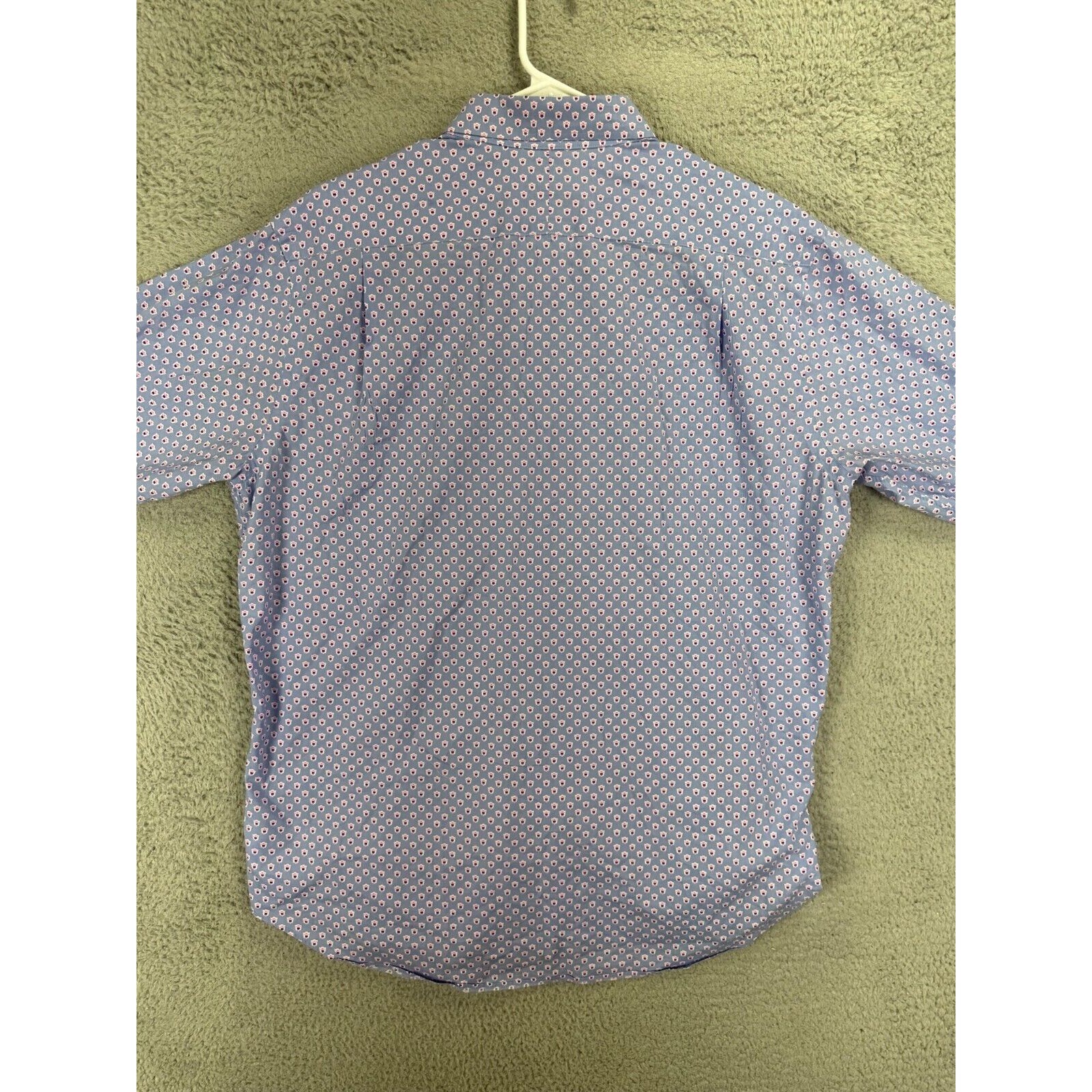 Polo Ralph Lauren camicia con bottoni adulto grande viola geometrica elasticizzata pony uomo