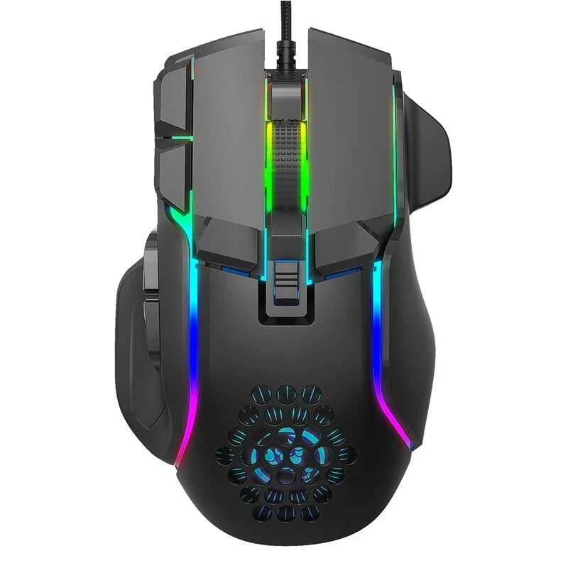 1X Computer PC Gaming Mice USB Mouse with 13 RGB Backlit Light 12800 Ergon
