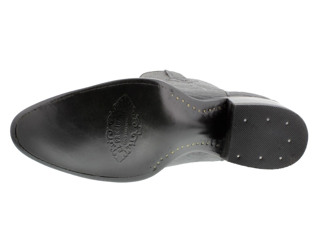 Mens Cowboy Boots Leather Gray Shark Print Round Vaquero  display picture 2