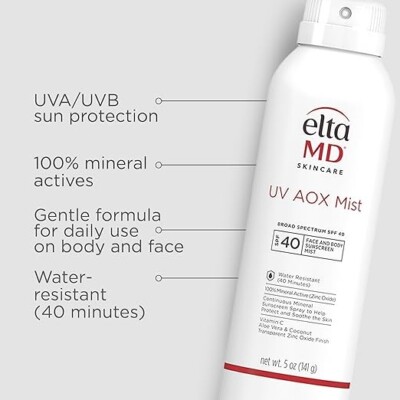 EltaMD UV Aox Nebel Mineral- Sonnenschutz Spray SPF 40 Körper 148ml Exp : 12/26
